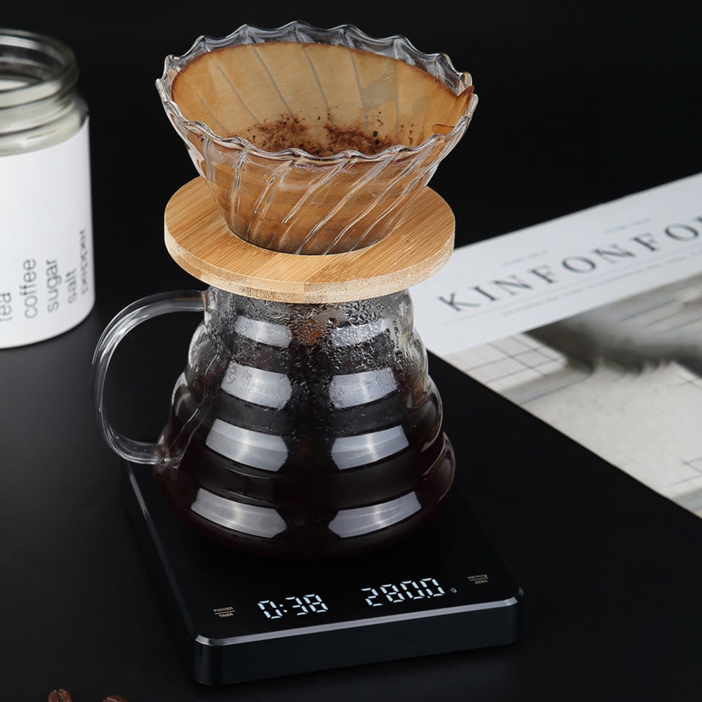 Kaffevægt med USB-C 3 kg / digital espressovægt med 0,1 g præcision / vægt med timer