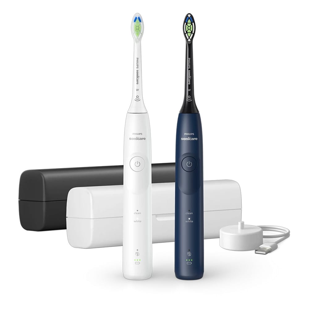 Philips Sonicare 5500 HX7119 elektrisk tandbørste / sonisk tandbørste med tryksensor / Duo-Pack med rejseetui