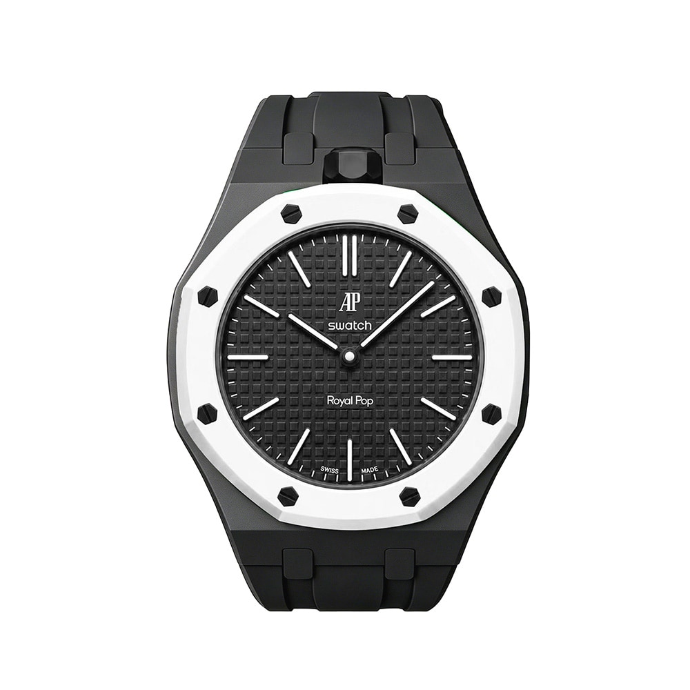 Silikonearmbånd og beskyttelsesetui til AP x Swatch Royal Pop 12 O'clock - Svart