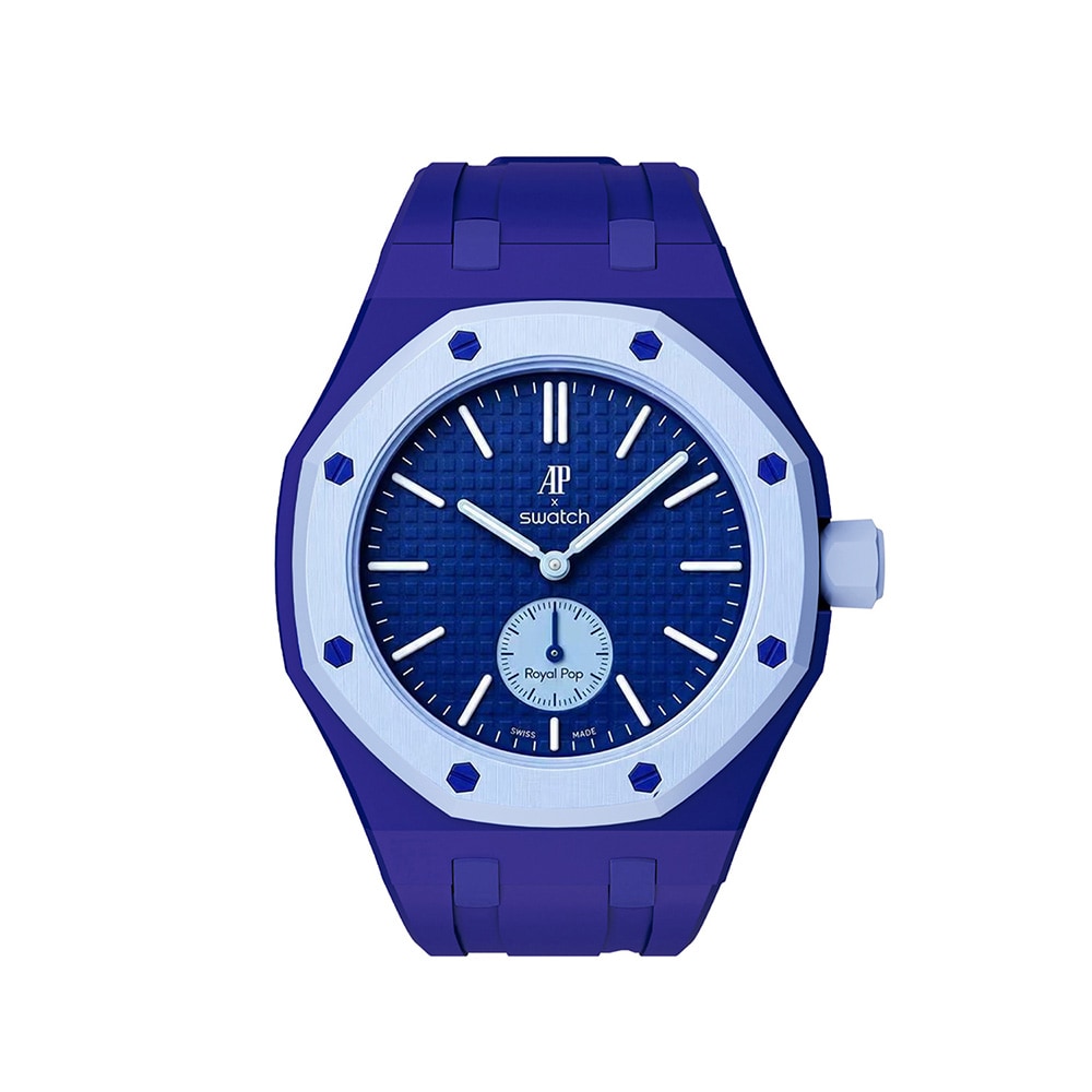 Silikonearmbånd og beskyttelsesetui til AP x Swatch Royal Pop 3 O'clock - Mørkeblå