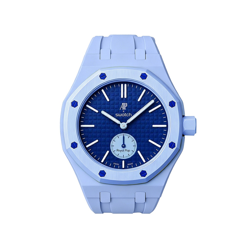 Silikonearmbånd og beskyttelsesetui til AP x Swatch Royal Pop 3 O'clock - Lysblå
