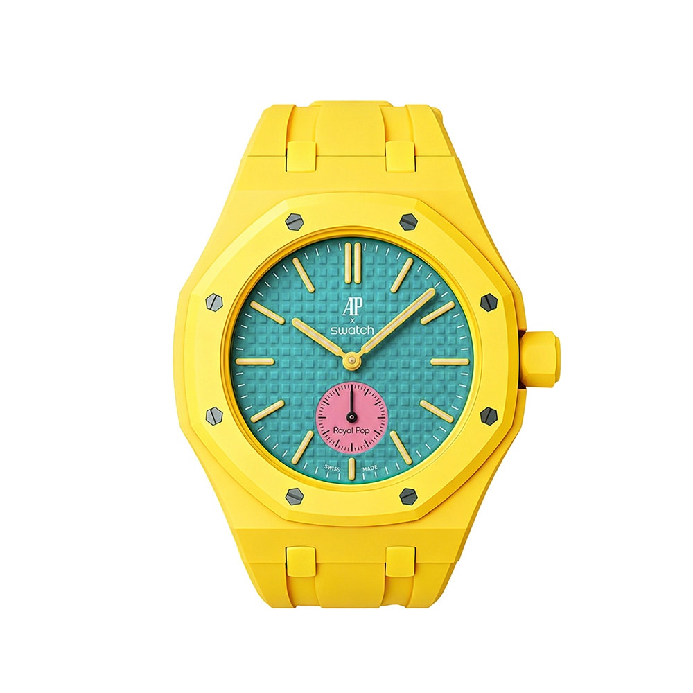 Silikonearmbånd og beskyttelsesetui til AP x Swatch Royal Pop 3 O'clock - Gul