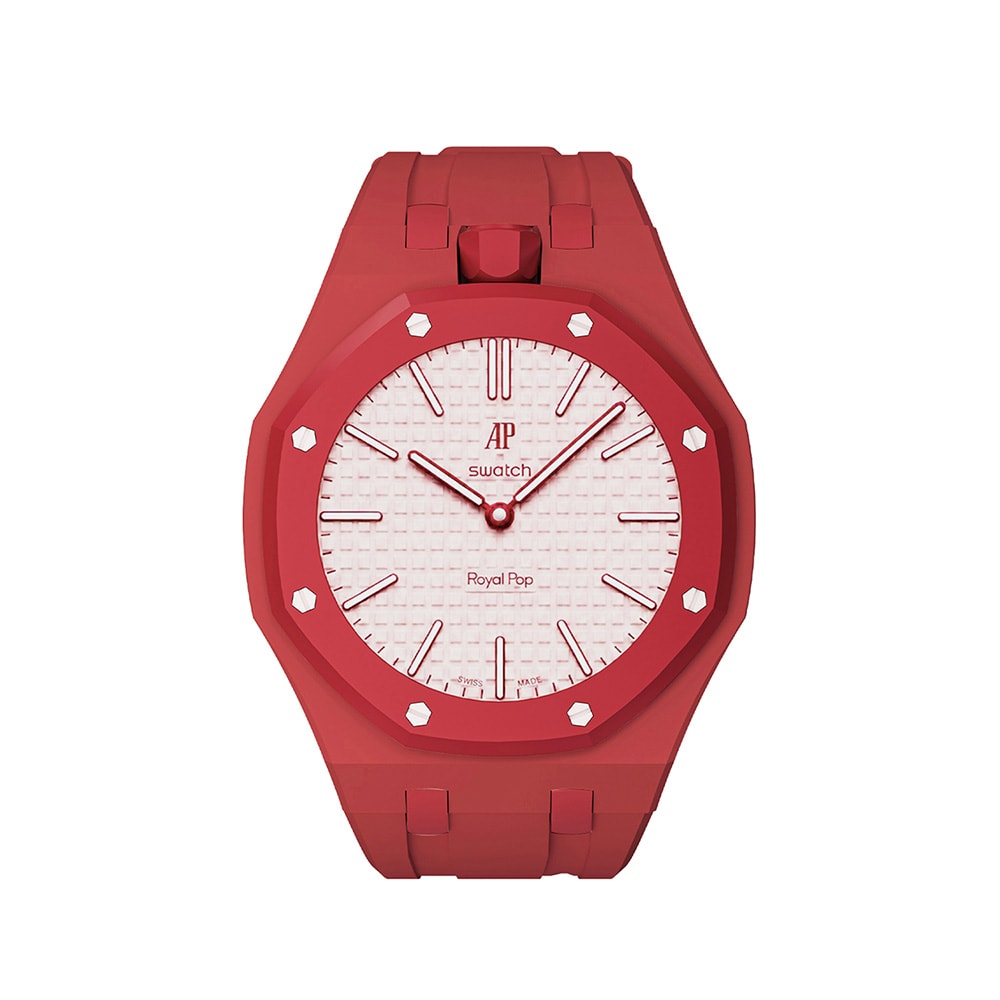Silikonearmbånd og beskyttelsesetui til AP x Swatch Royal Pop 12 O'clock - Rød
