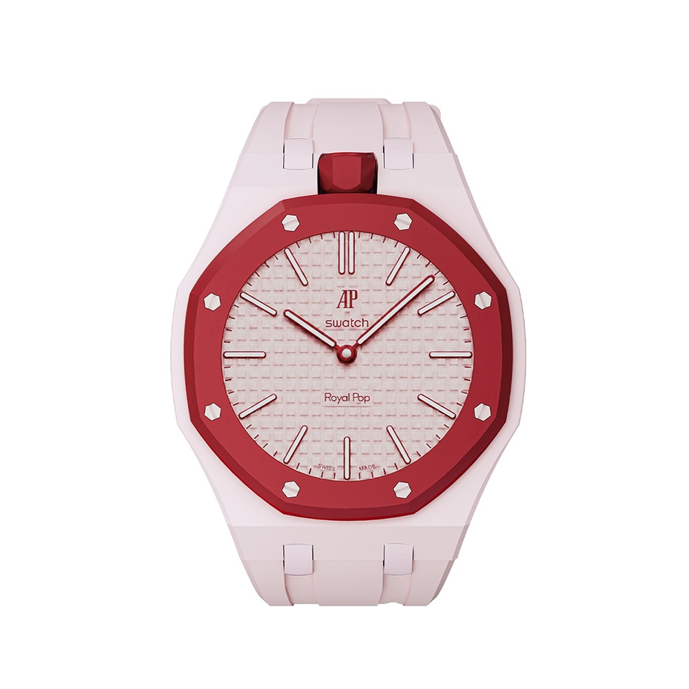 Silikonearmbånd og beskyttelsesetui til AP x Swatch Royal Pop 12 O'clock – RosaBeige