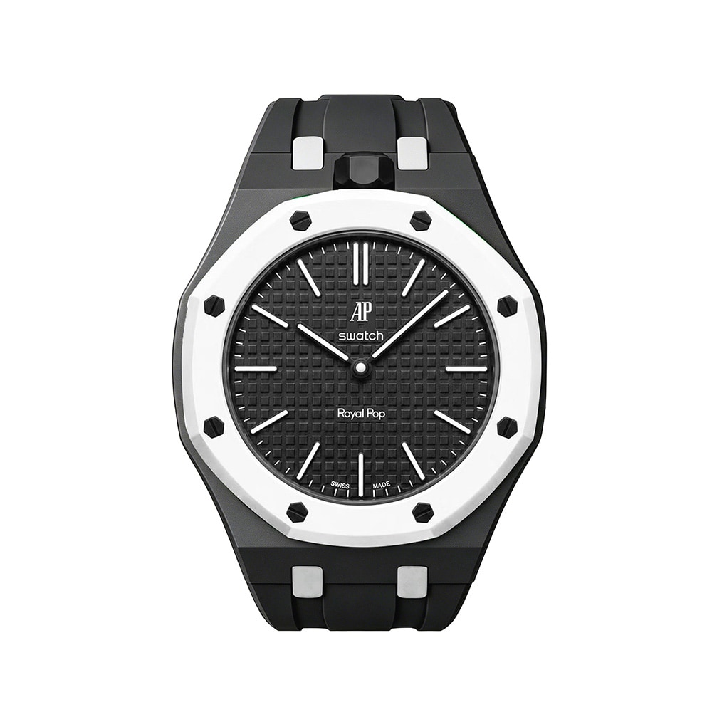 Silikonearmbånd og beskyttelsesetui til AP x Swatch Royal Pop 12 O'clock – Svart