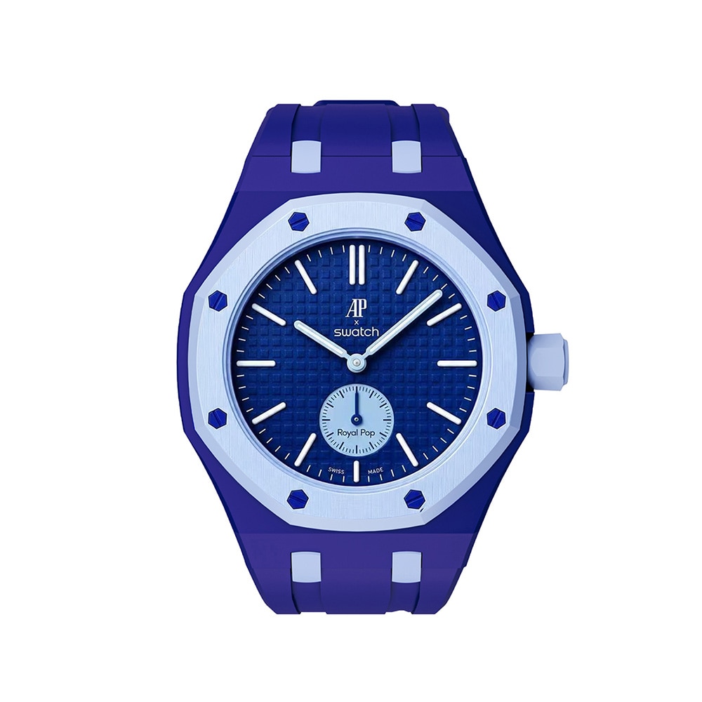 Silikonearmbånd og beskyttelsesetui til AP x Swatch Royal Pop 3 O'clock – Blå/Blå