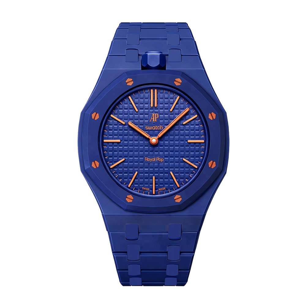 Biokeramisk armbånd og beskyttelsesskal til AP x Swatch Royal Pop 12 O'clock – Blå