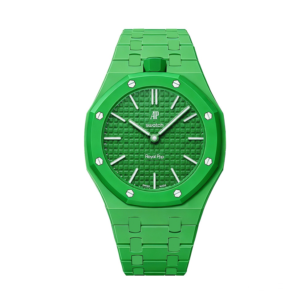 Biokeramisk armbånd og beskyttelsesskal til AP x Swatch Royal Pop 12 O'clock – Grøn