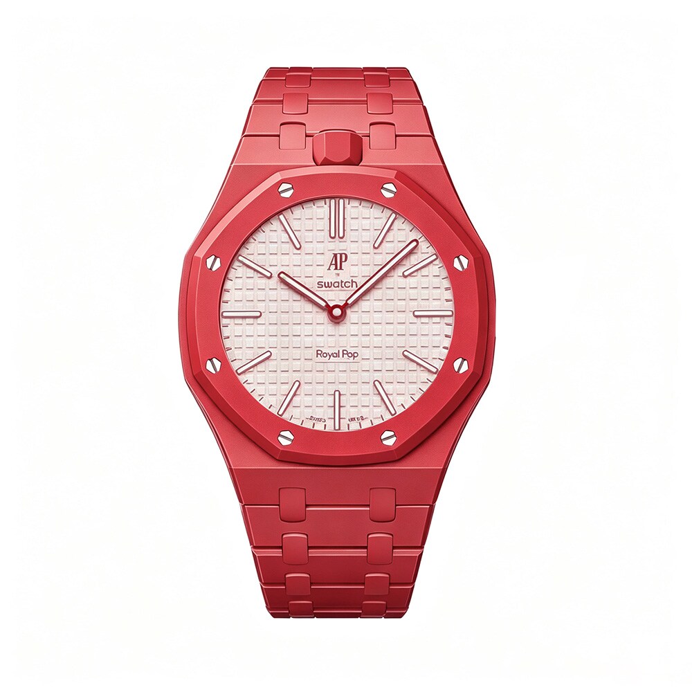 Biokeramisk armbånd og beskyttelsesskal til AP x Swatch Royal Pop 12 O'clock – Rød