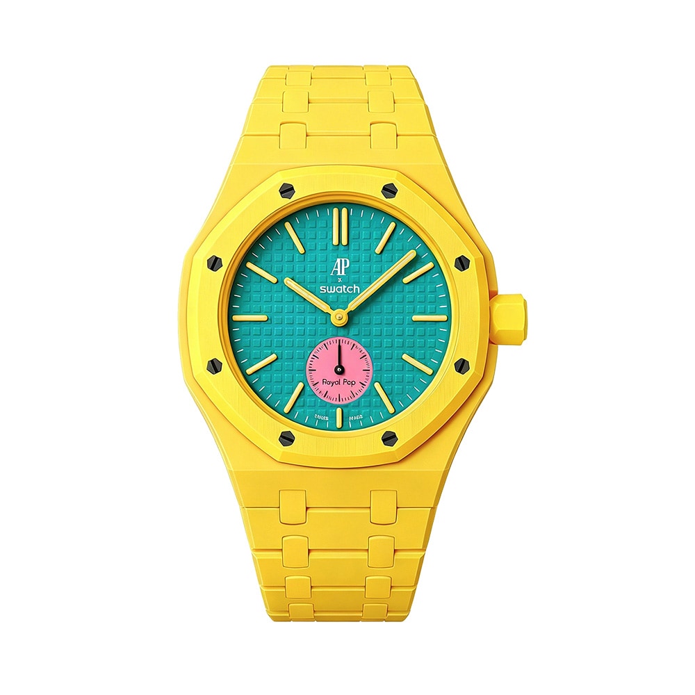 Biokeramisk armbånd og beskyttelsesskal til AP x Swatch Royal Pop 3 O'clock – Gul