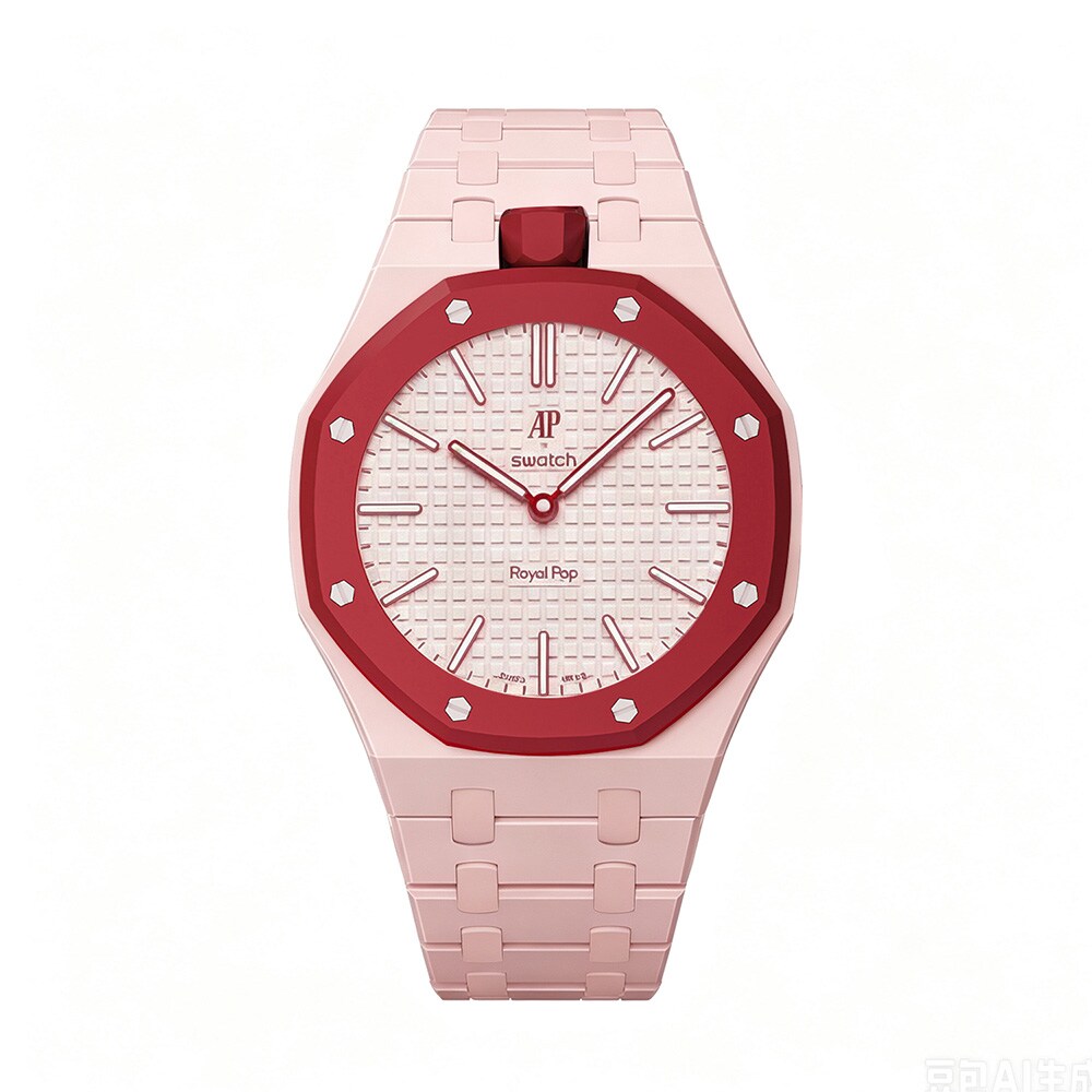Biokeramisk armbånd og beskyttelsesskal til AP x Swatch Royal Pop 12 O'clock – Rose