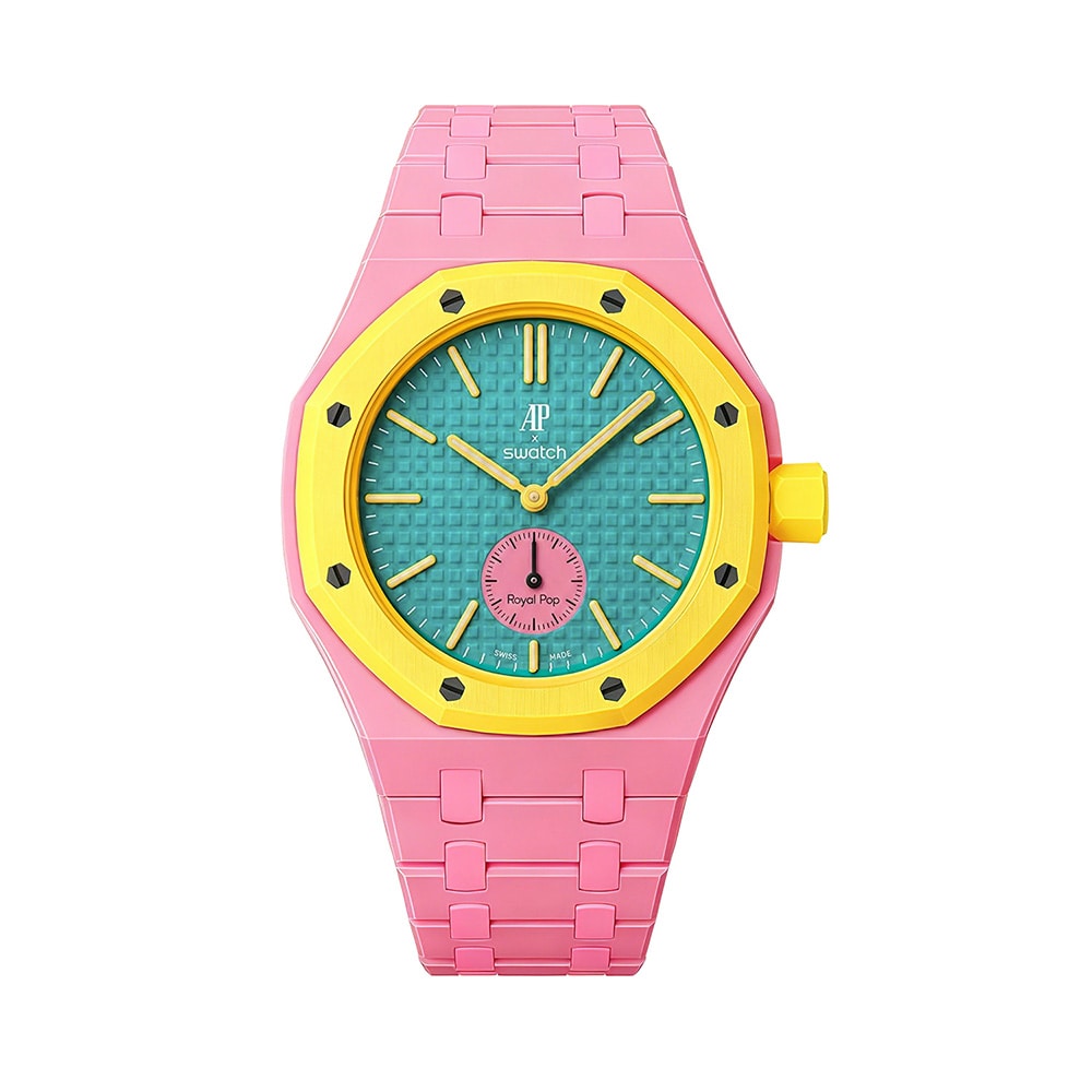 Biokeramisk armbånd og beskyttelsesskal til AP x Swatch Royal Pop 3 O'clock – Rosa