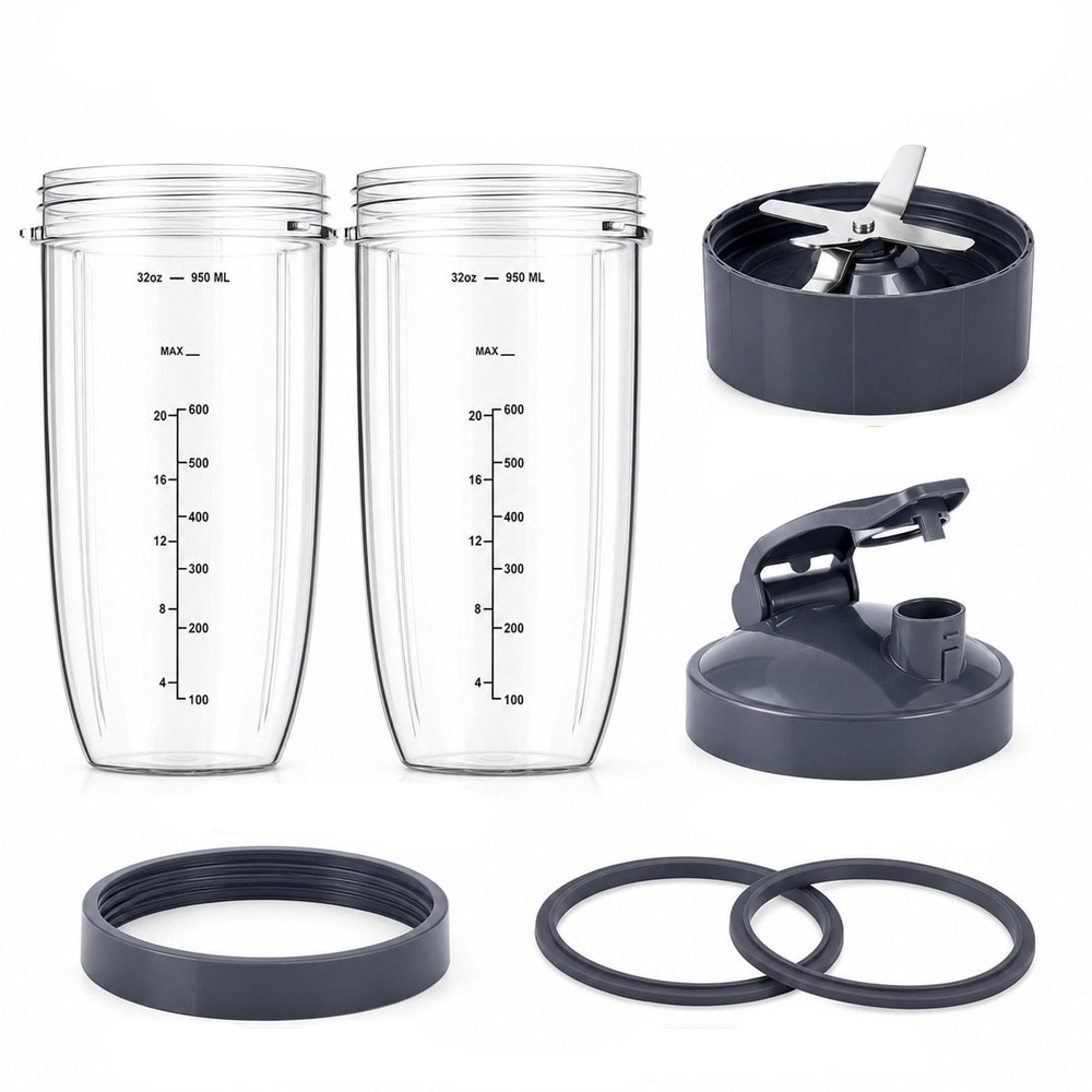 7-i-1-sæt til Nutribullet – 2 kopper, låg og knuseblad / Reservedele til Nutribullet