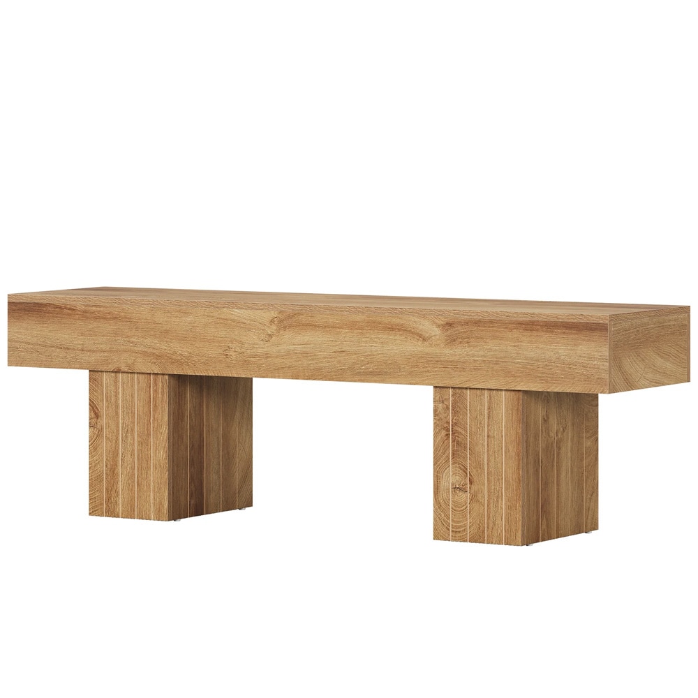 Træbænk 140 x 35 x 45 cm / robust spisebænk i landlig stil / entrébænk / sengebænk / brun bænk