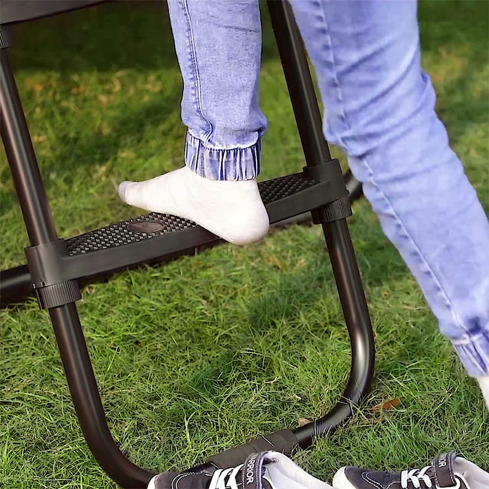 Trampolinstige 76 cm / sort stige til trampoline med brede skridsikre trin