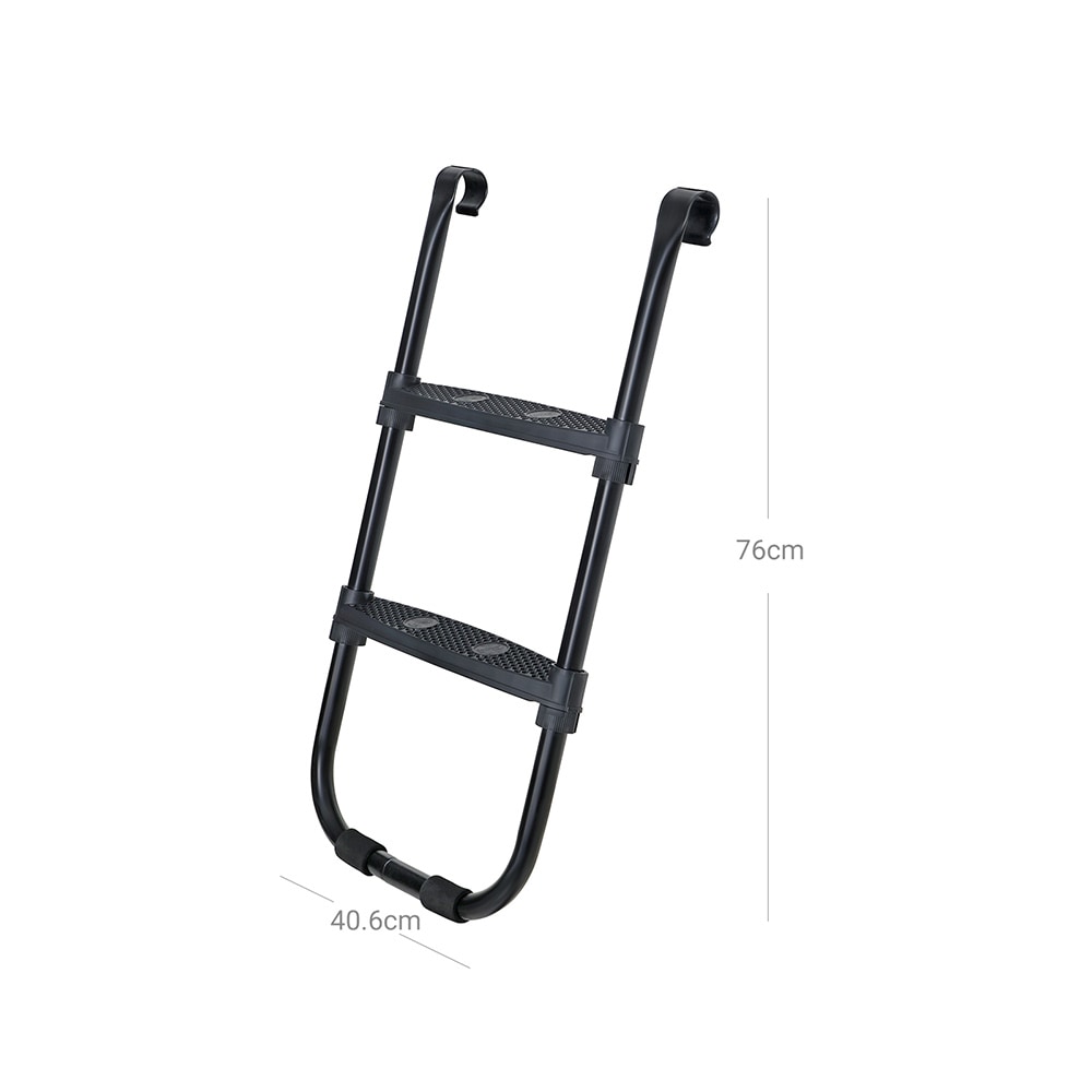 Trampolinstige 76 cm / sort stige til trampoline med brede skridsikre trin