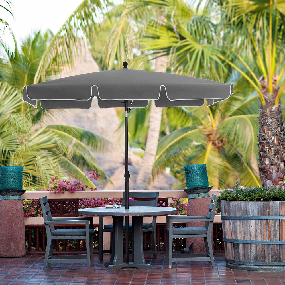 Rektangulær altanparasol 2 x 1,25 m, UPF 50+ – grå / parasol til altanen