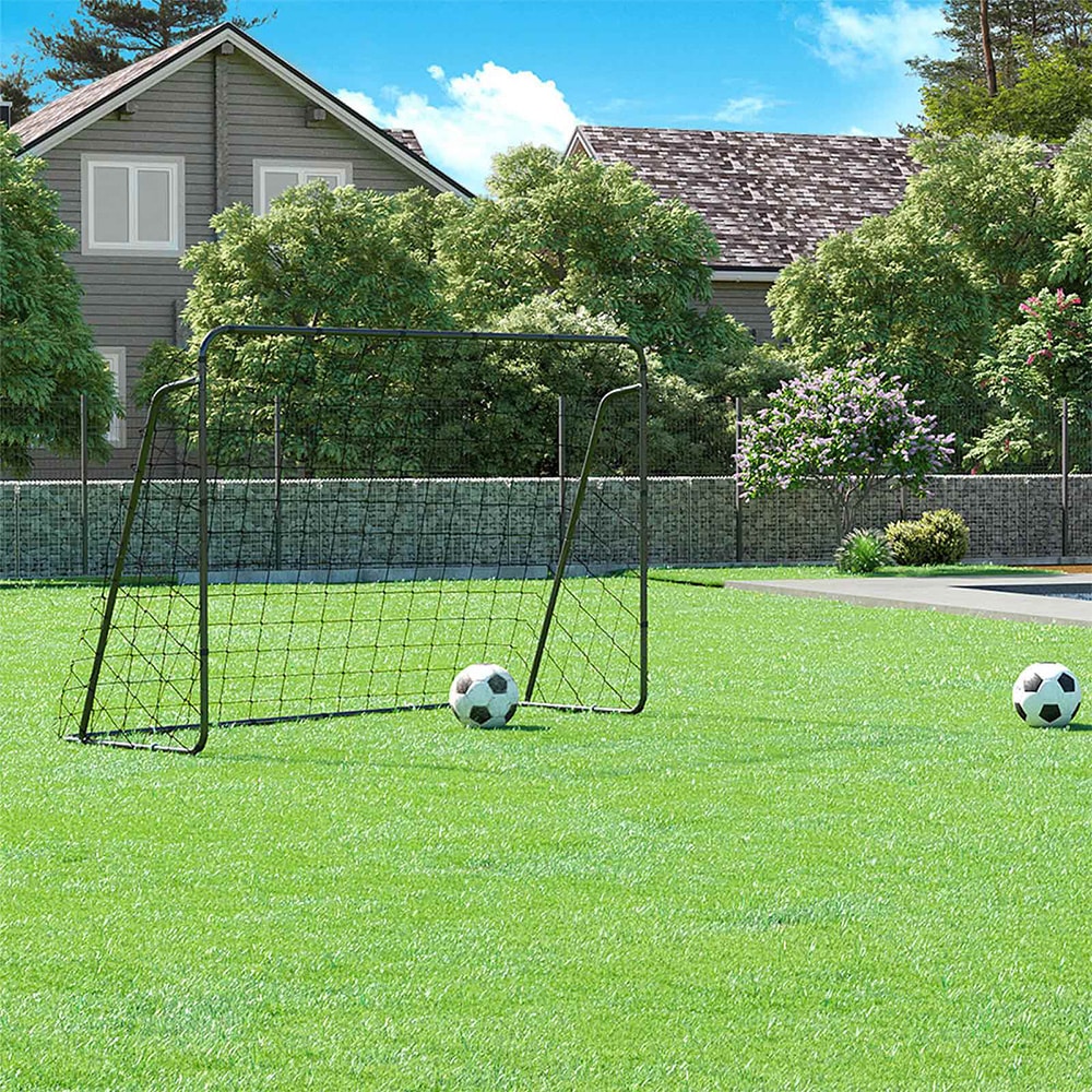 Fodboldmål 300 x 205 cm med net – Svart / fodboldmål til børn med net