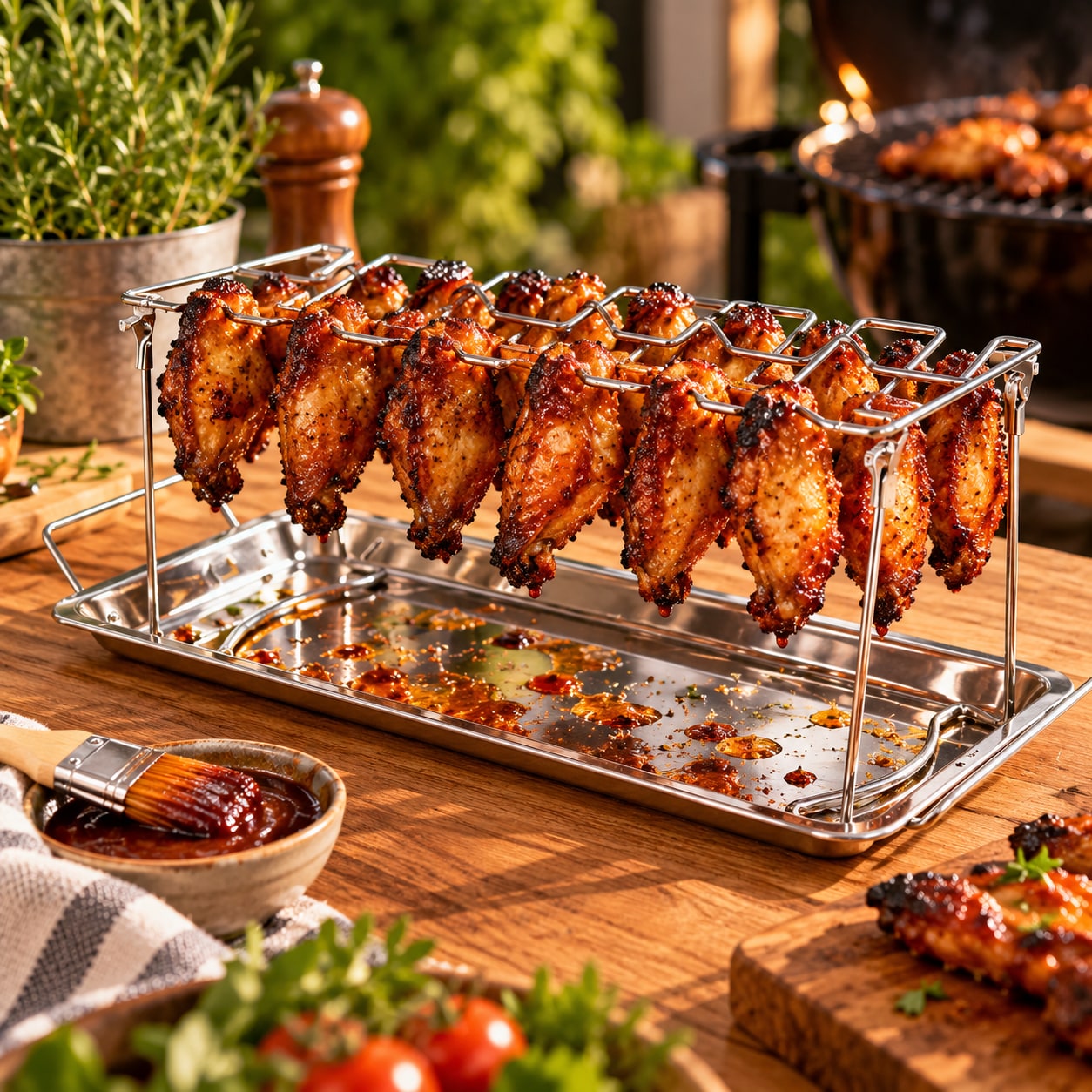Stativ til kyllingelår / holder til kyllingevinger til grill / stativ til kyllingevinger til ovn