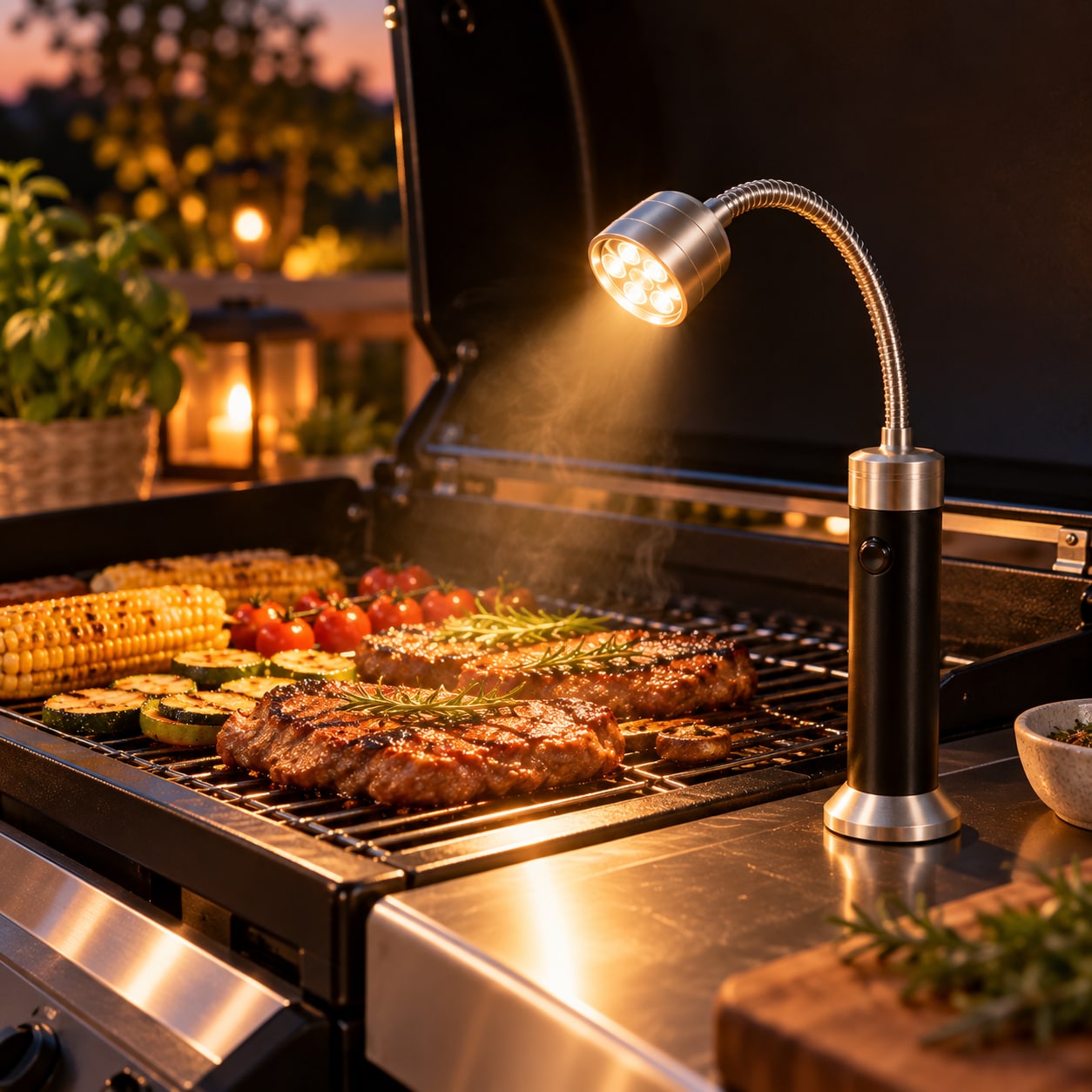 Grilllampe med magnet / magnetisk grilllampe / BBQ-lampe med LED