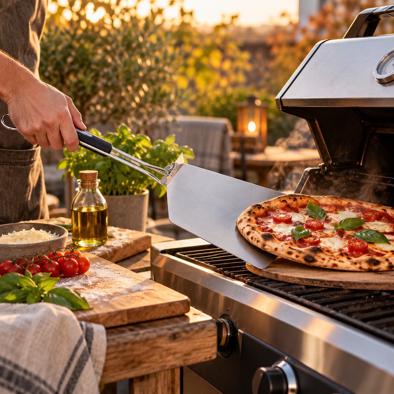 Sammenklappelig pizzaspade / pizzaspade 55 cm / BBQ-pizzaspade til grillen