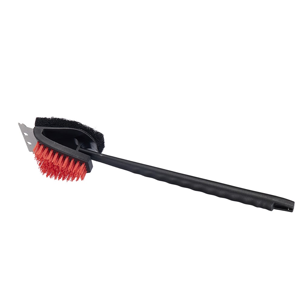 3-i-1 grillbørste 45 cm / nylon-grillbørste med skraber / grillrengøringsbørste