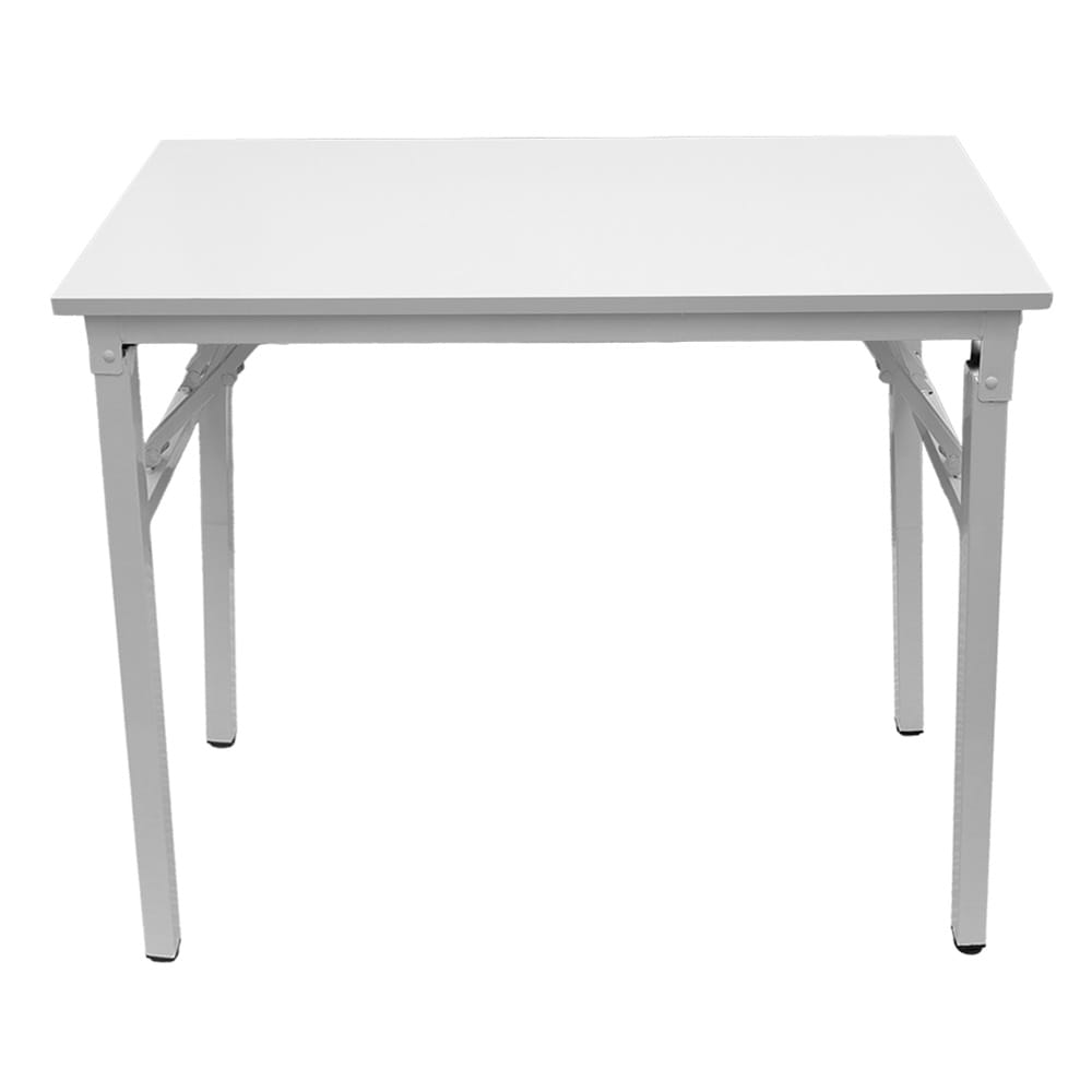Sammenklappeligt bord 80×40×75 cm / skrivebord med stålramme / monteringsfrit computerbord – Hvid