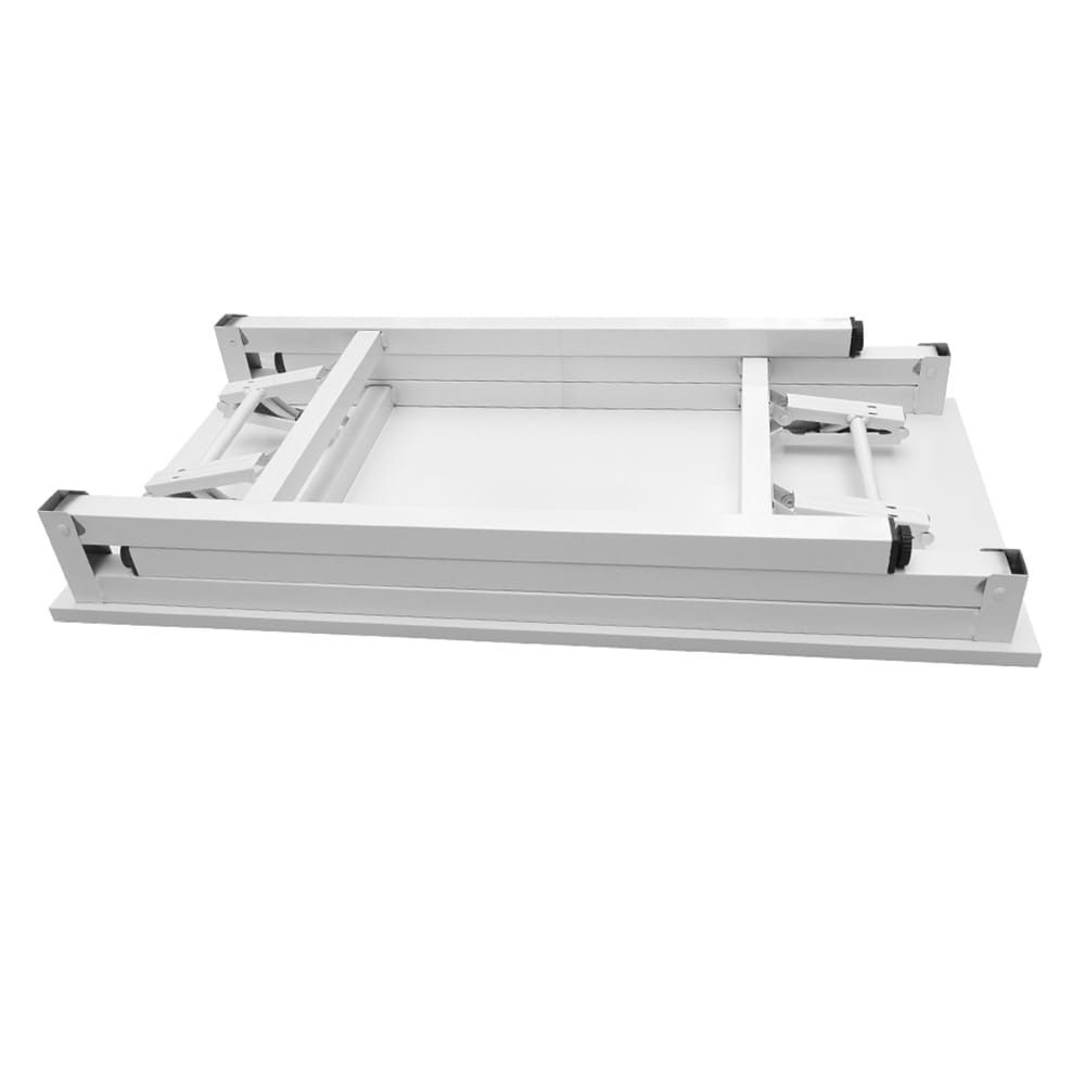Sammenklappeligt bord 80×40×75 cm / skrivebord med stålramme / monteringsfrit computerbord – Hvid