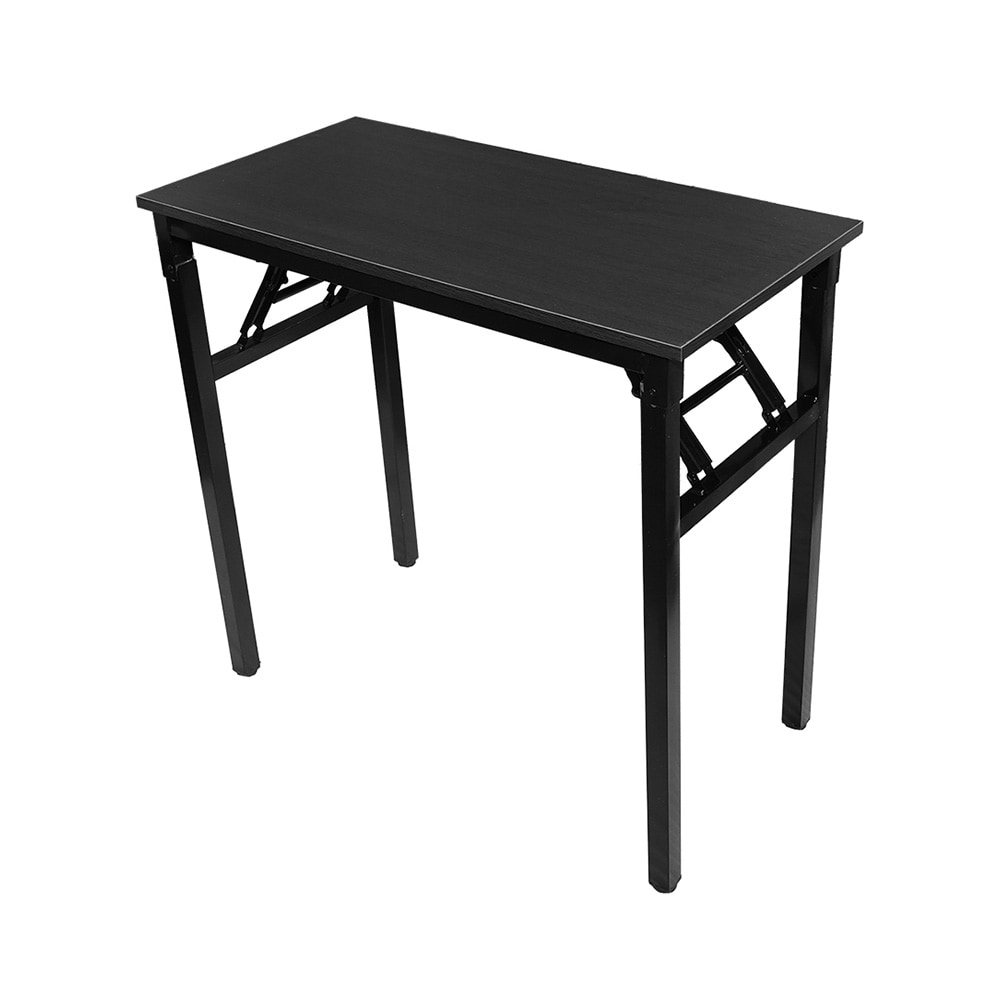 Sammenklappeligt bord 80×40×75 cm / skrivebord med stålramme / monteringsfrit computerbord – Sort