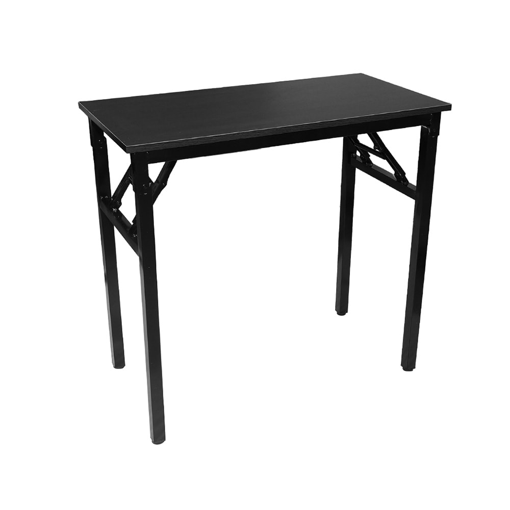 Sammenklappeligt bord 80×40×75 cm / skrivebord med stålramme / monteringsfrit computerbord – Sort