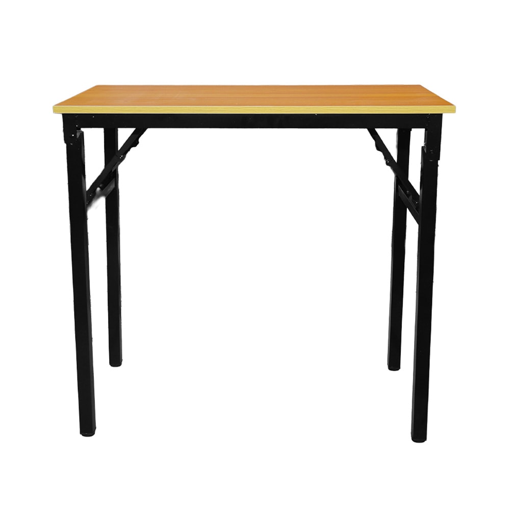 Sammenklappeligt bord 80×40×75 cm / skrivebord med stålramme / monteringsfrit computerbord – Bambus/sort