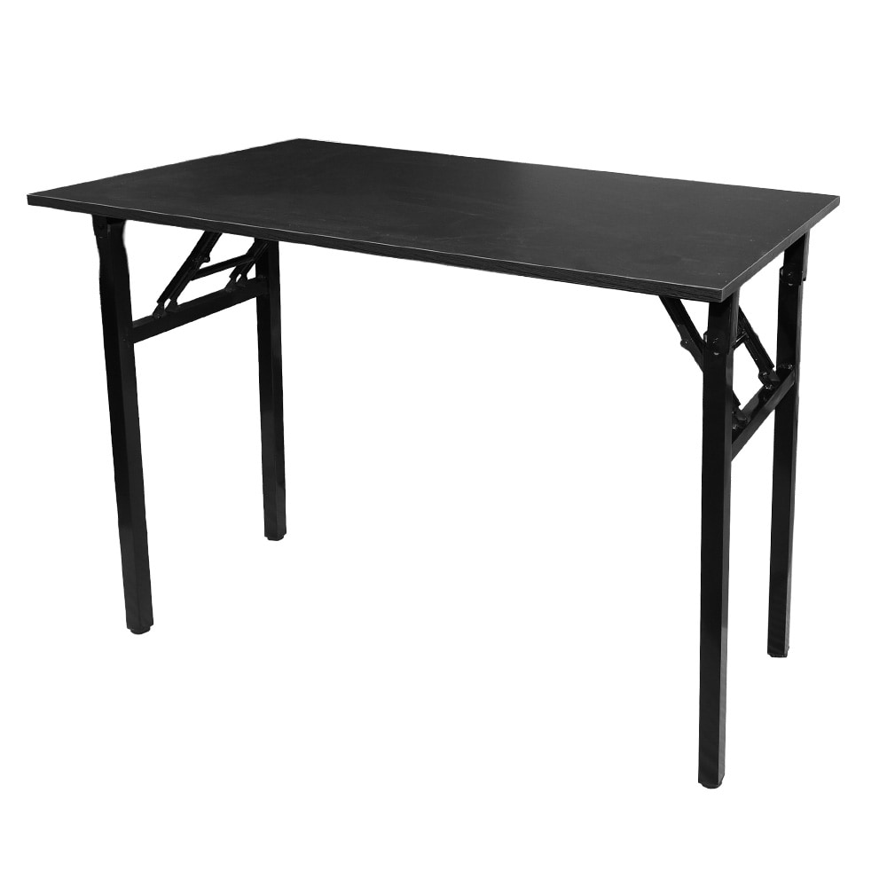 Sammenklappeligt bord 100×60×75 cm / skrivebord med stålramme / monteringsfrit computerbord – Sort