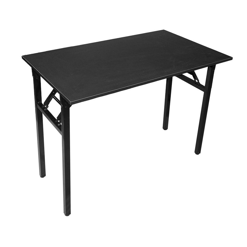 Sammenklappeligt bord 100×60×75 cm / skrivebord med stålramme / monteringsfrit computerbord – Sort
