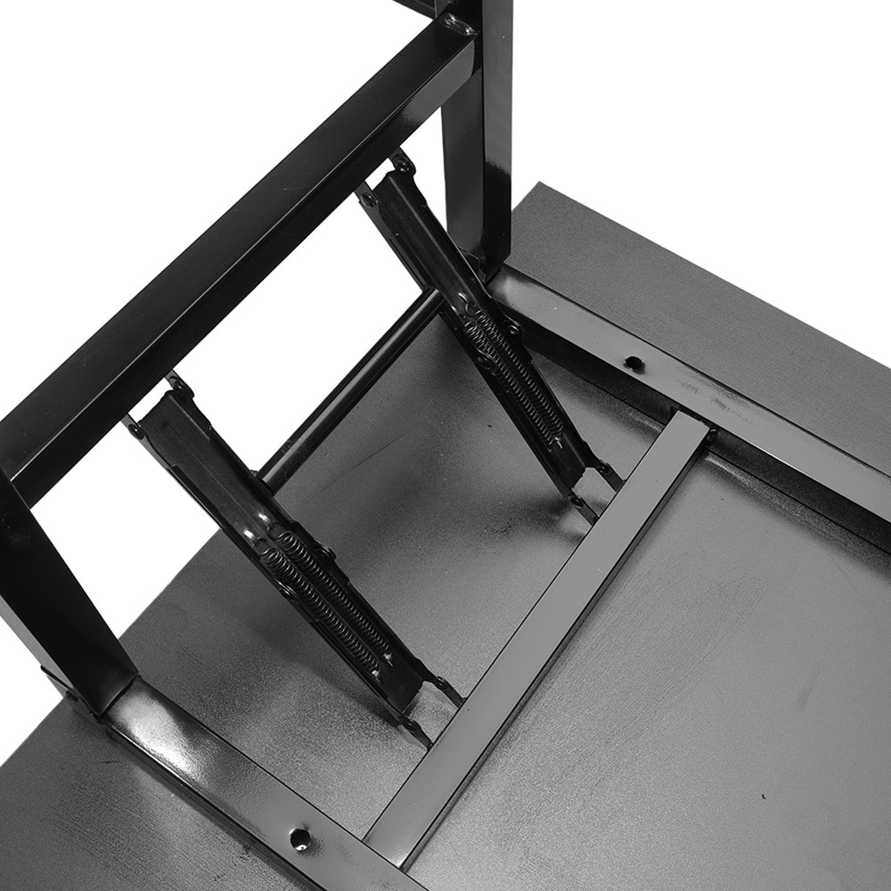 Sammenklappeligt bord 100×60×75 cm / skrivebord med stålramme / monteringsfrit computerbord – Sort