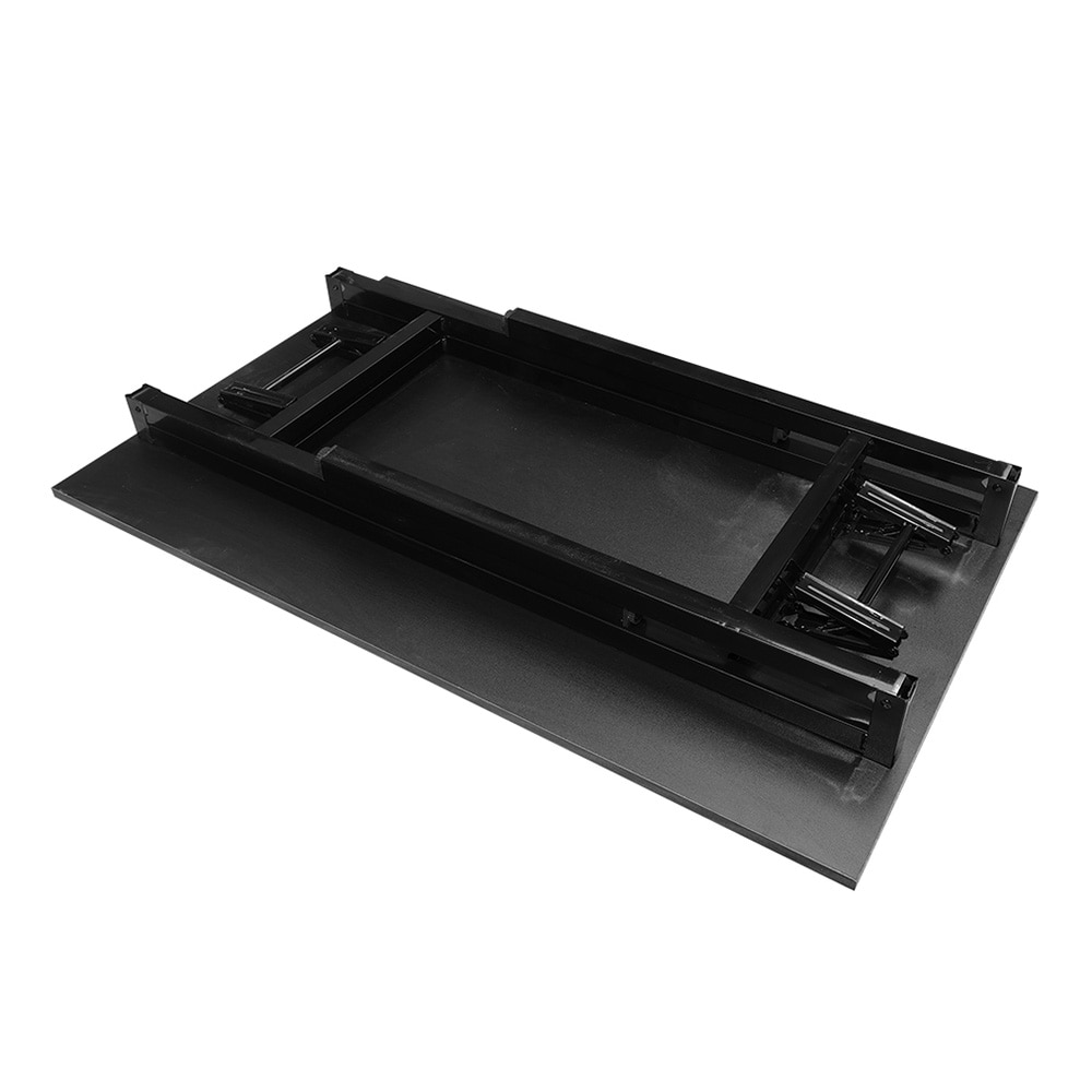 Sammenklappeligt bord 100×60×75 cm / skrivebord med stålramme / monteringsfrit computerbord – Sort