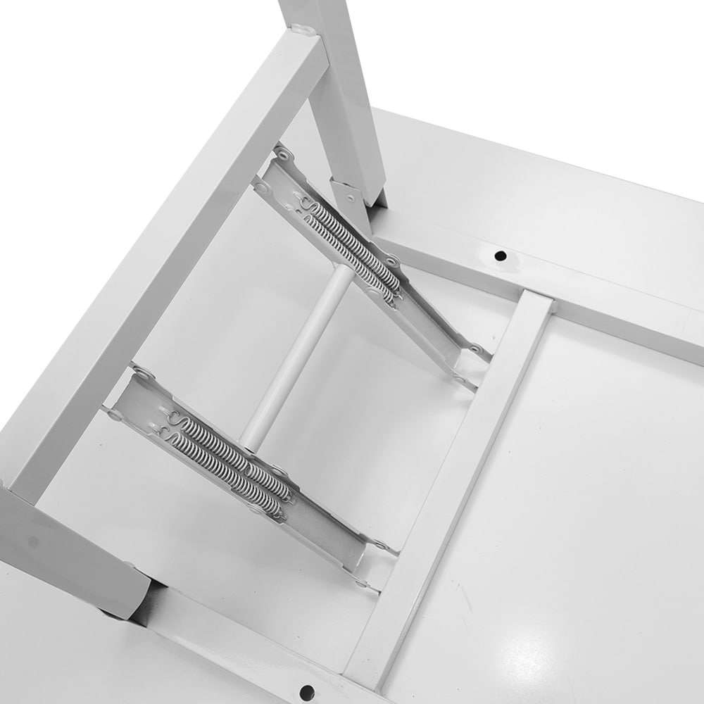 Sammenklappeligt bord 120×60×75 cm / skrivebord med stålramme / monteringsfrit computerbord – Hvid