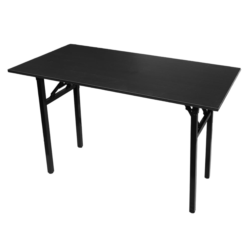 Sammenklappeligt bord 120×60×75 cm / skrivebord med stålramme / monteringsfrit computerbord – Sort