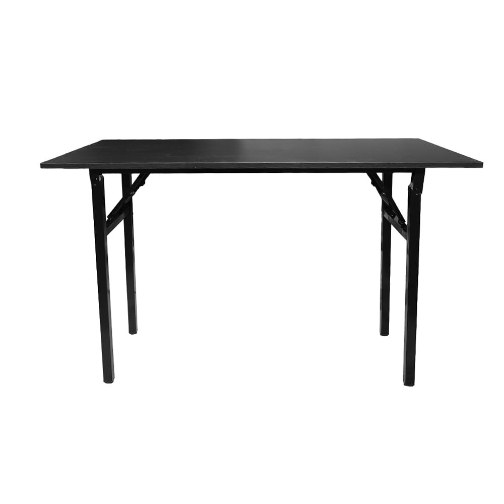 Sammenklappeligt bord 120×60×75 cm / skrivebord med stålramme / monteringsfrit computerbord – Sort