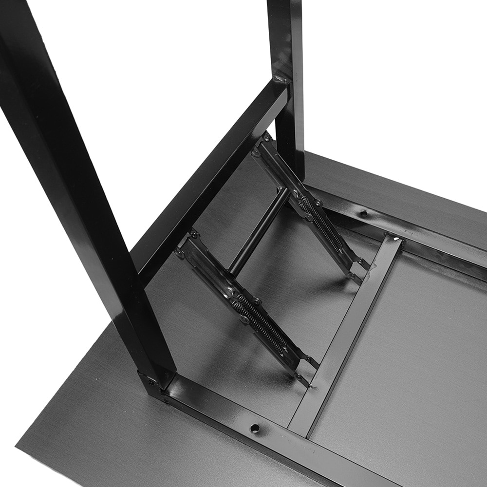 Sammenklappeligt bord 120×60×75 cm / skrivebord med stålramme / monteringsfrit computerbord – Sort