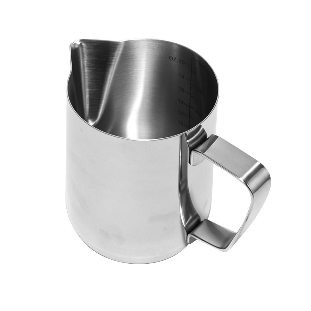 Mælkeskummekande 600 ml med måleskala / mælkekande med latte art-pen / baristaudstyr