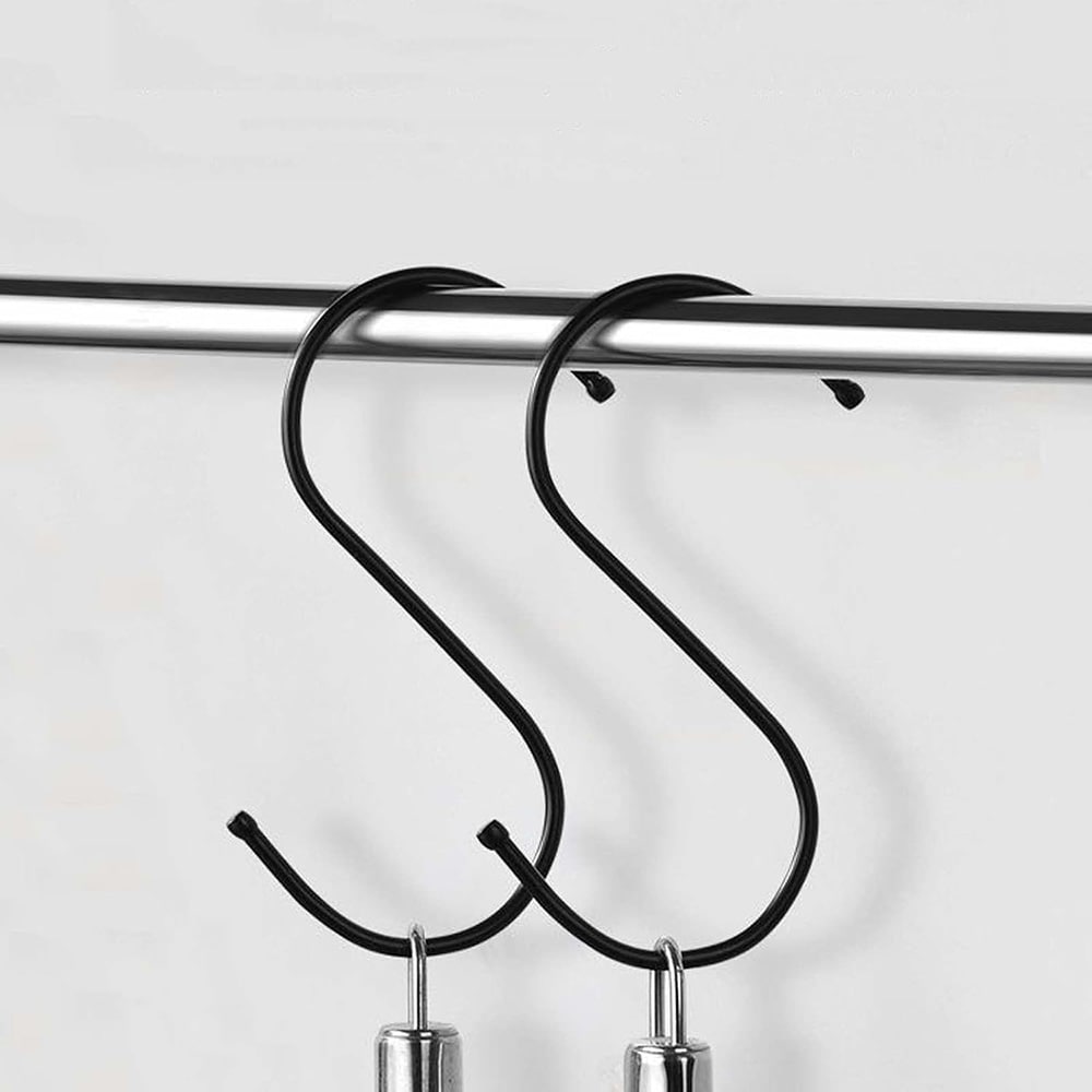 Robust S-krog i metal, 120 mm, 20-pak – Svart / S-formede metalkroge