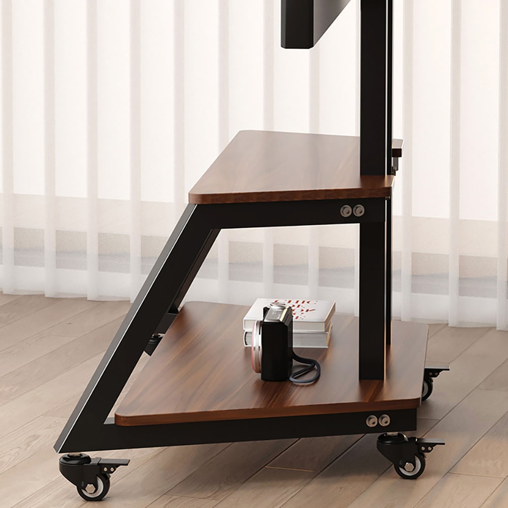 Gulvstativ til TV 32–75″ / TV-stativ med hjul, 2 hylder og VESA op til 400 × 600 mm
