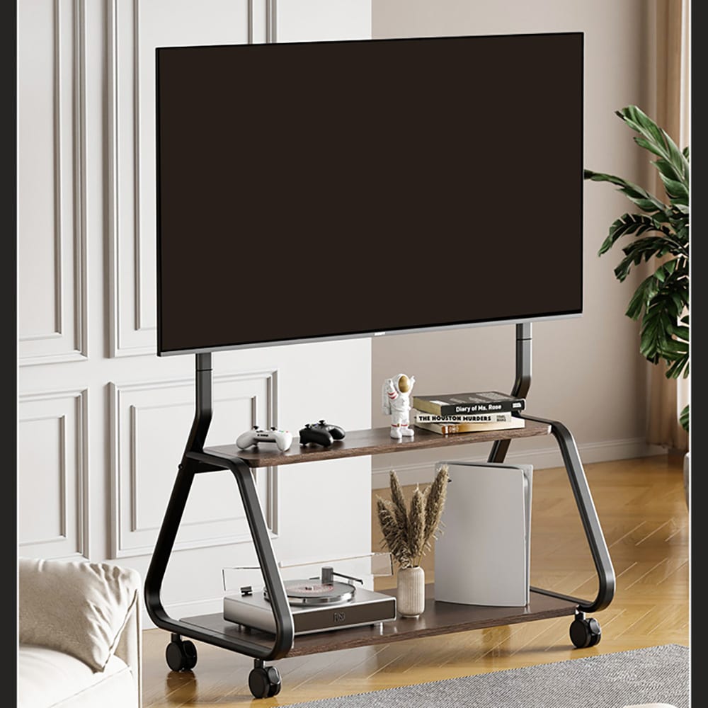 Gulvstativ til TV 32–75″ / TV-stativ med hjul, 2 hylder og VESA 800 × 400 mm
