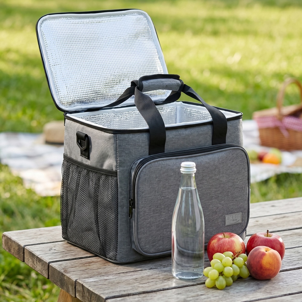 Køletaske 20 l – Grå / Termotaske / Isoleret madtaske / Picnictaske med rum