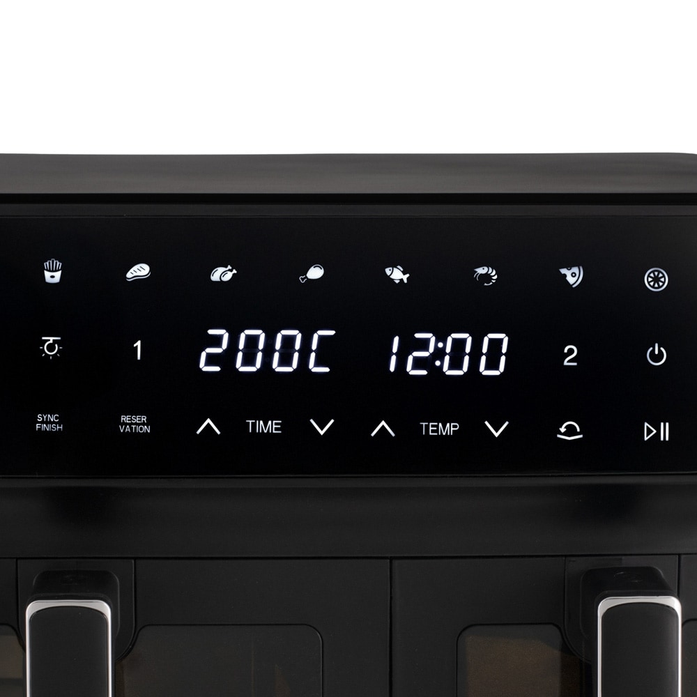Adler AD 6324 dobbelt airfryer 11 l / varmluftsfriture med 2 kurve og 8 programmer – Sort