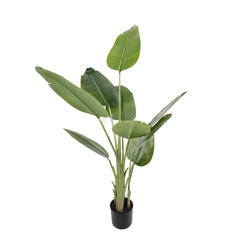 Kunstig palme / palmetræ i krukke / tropisk kunstplante 120 cm – grøn/sort