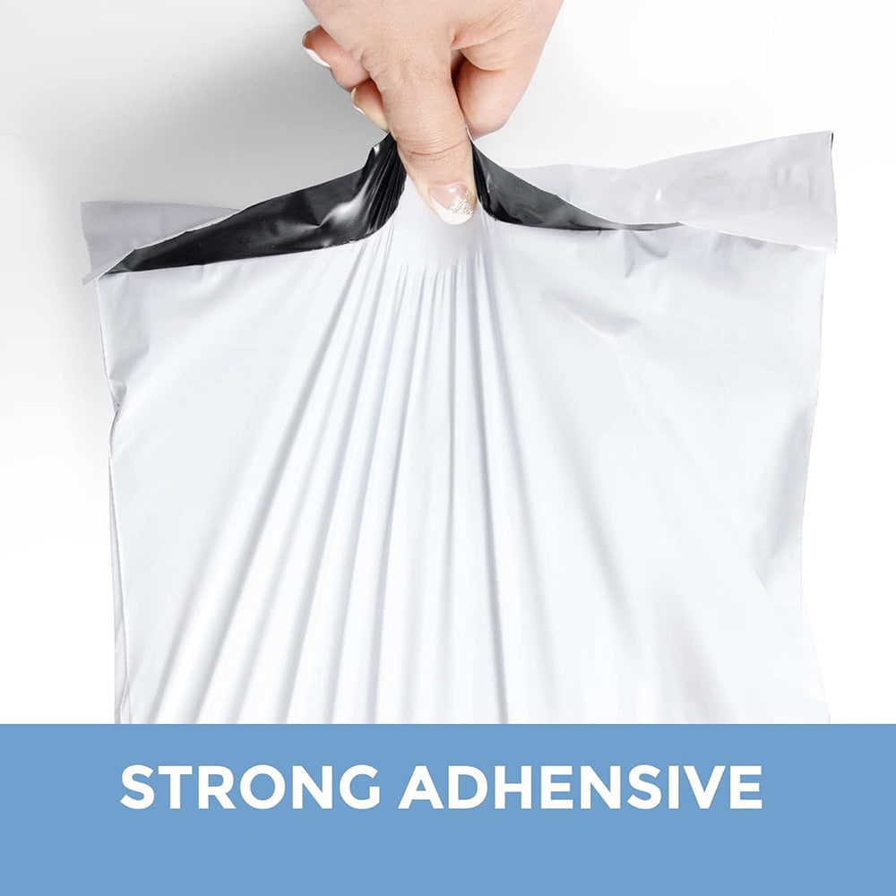 Hvide forsendelsesposer 100-pak / selvklæbende e-handelsposer i PE-plast 20×30 cm