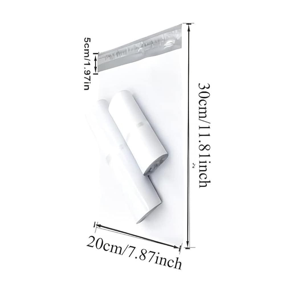 Hvide forsendelsesposer 100-pak / selvklæbende e-handelsposer i PE-plast 20×30 cm