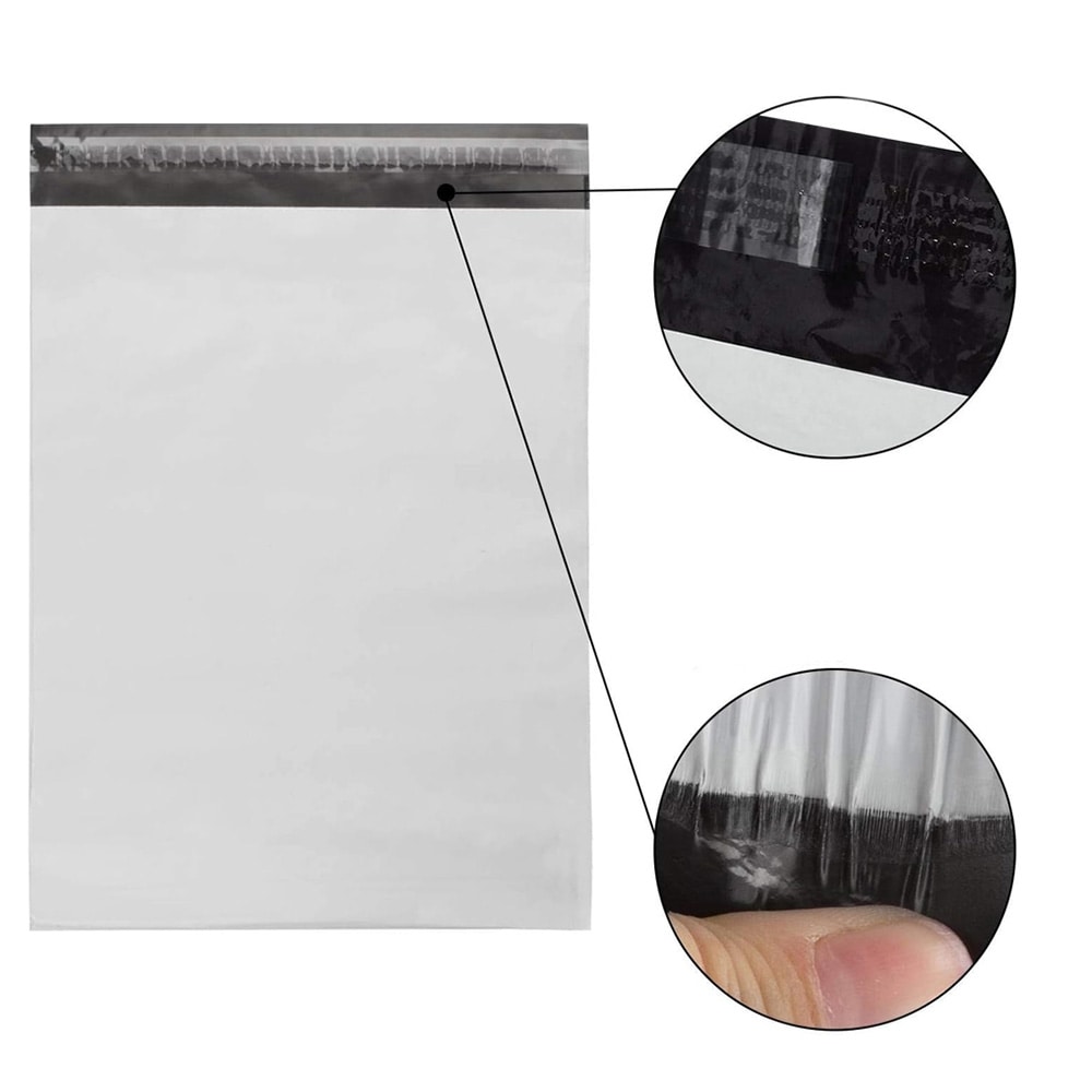 Hvide fragtposer 100-pak / selvklæbende e-handelsposer i PE-plast 28×42 cm