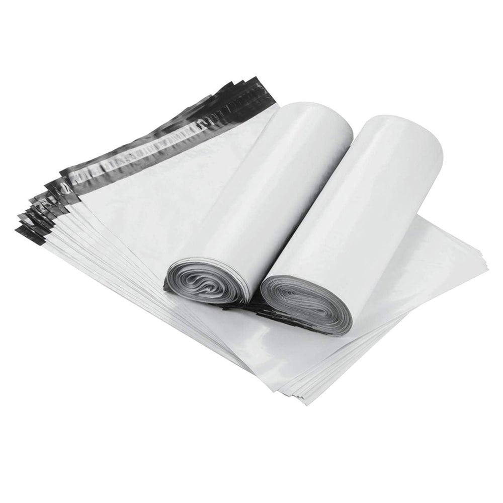 Hvide forsendelsesposer 100-pak / selvklæbende e-handelsposer i PE-plast 35×52 cm